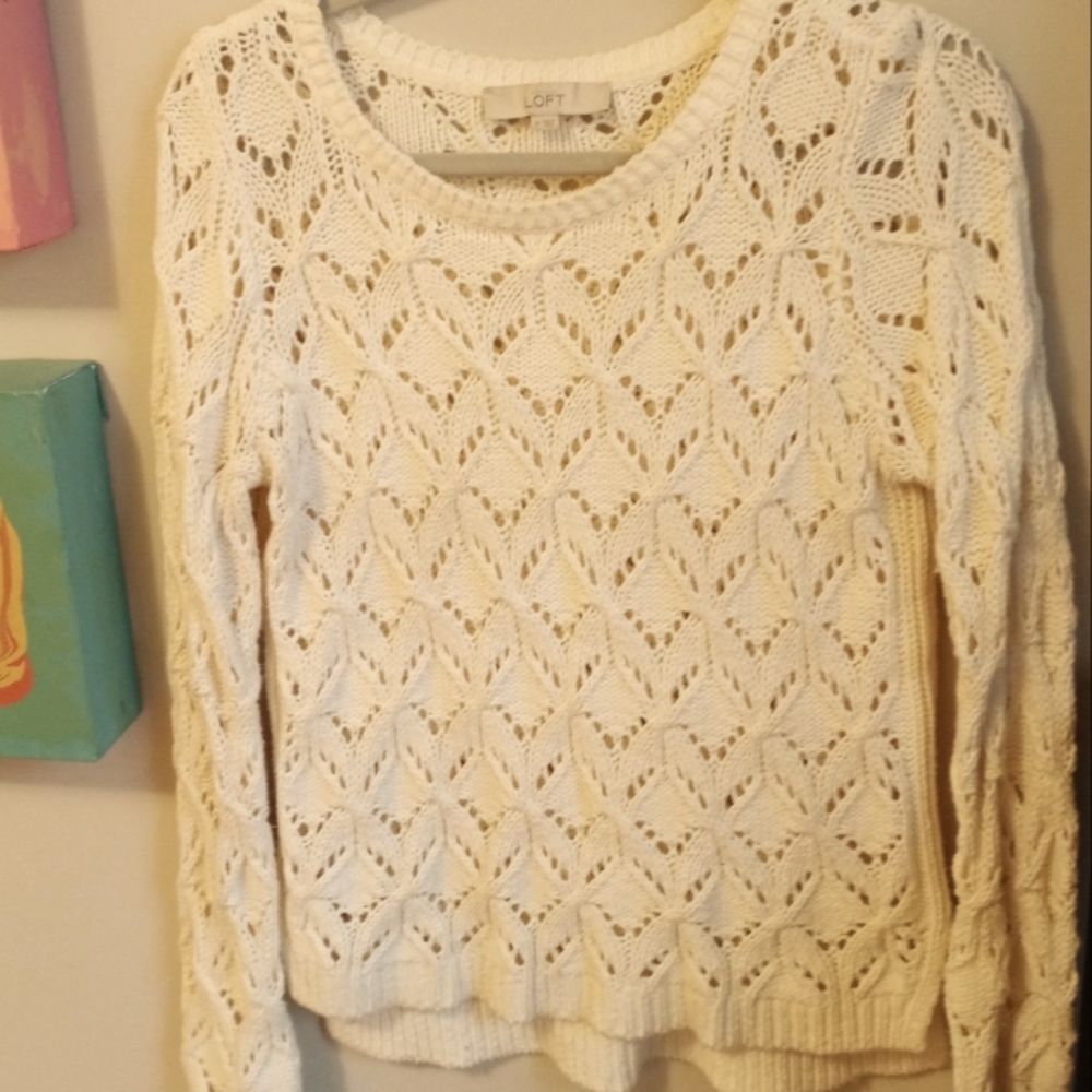 Ann Taylor Loft cream sweater, medium